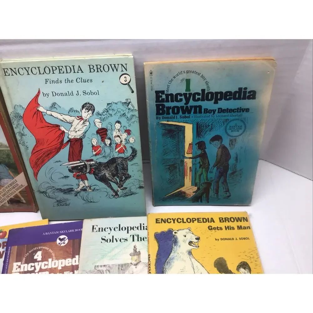 Vintage Encyclopedia Brown Book Lot Donald J Sobol Boy Detective Mystery 12 HC